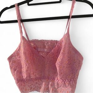 Hanky Panky Pink Lace Bralette with Subtle Orange Accents